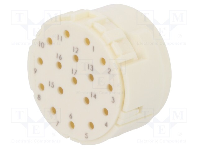 Connector: M23; PIN: 17; male; crimped; w/o contacts; 160V; 8A