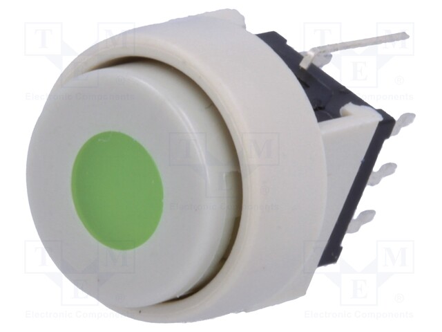 Switch: keypad; Pos: 2; DPDT; 0.1A/30VDC; white; Illumin: LED; green