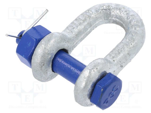 Dee shackle; steel; for rope; zinc; Size: 1/2",13mm