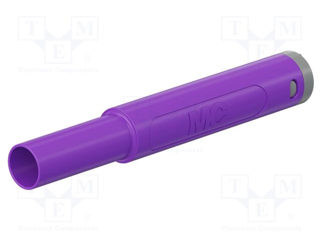 Connector: 4mm banana; plug; 32A; 1kV; violet; insulated; 2.5mm2