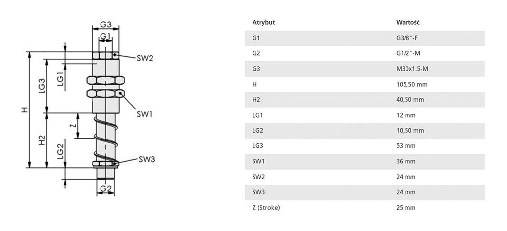 Spring plunger; 0÷80°C; Vert.load: 4900N; 3.83N/mm; FSTE-HD