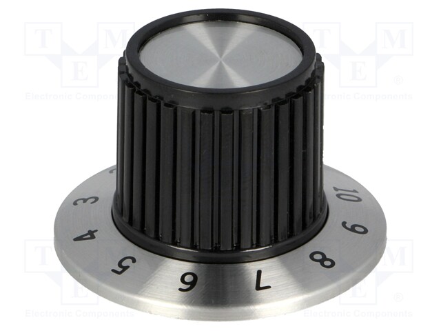 Knob; with flange; plastic; Shaft d: 6.35mm; Ø22.7x23.7mm