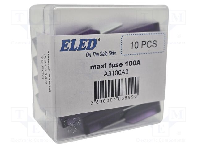 Fuse: fuse; 100A; 32VDC; automotive; 29.5mm; 29.5x9x34.1mm