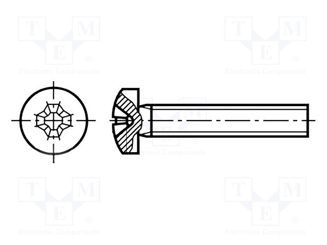 Screw; M2x8; DIN: 7985; Head: cheese head; Phillips; PH1