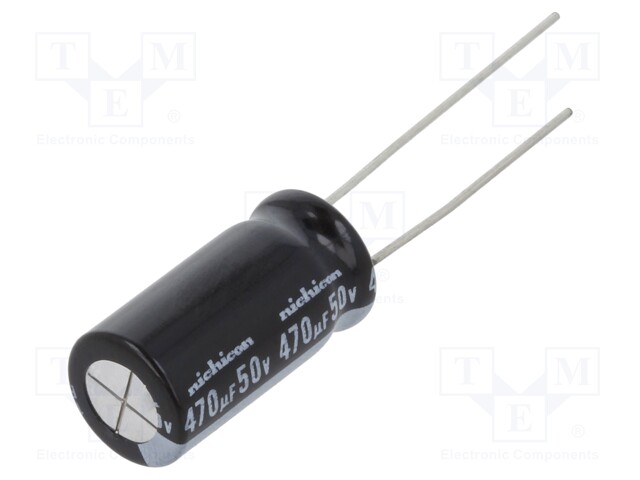 Capacitor: electrolytic; THT; 470uF; 50VDC; Ø12.5x20mm; Pitch: 5mm