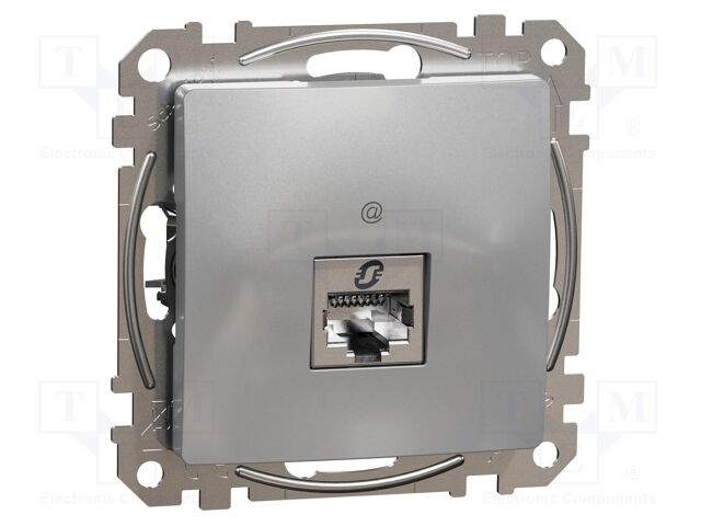 Data socket; IP20; plaster embedded,in mounting box; aluminium