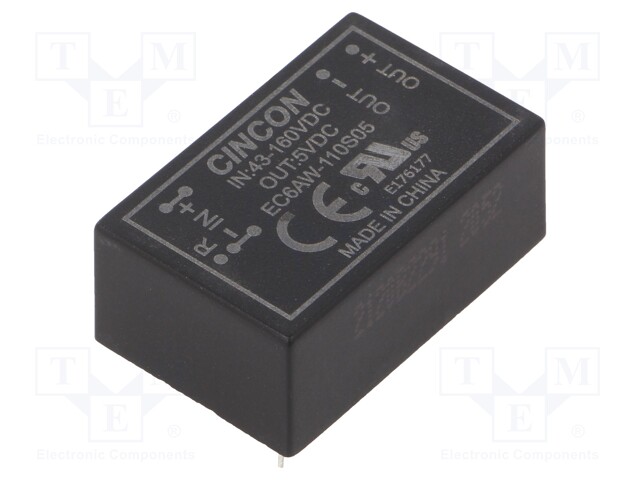 Converter: DC/DC; 10W; Uin: 43÷160V; 5VDC; Iout: 2000mA; 16g; 240kHz