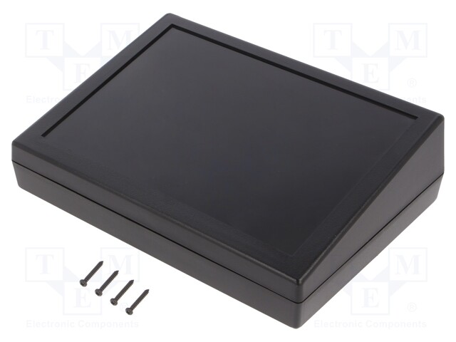 Enclosure: desktop; X: 189mm; Y: 134mm; Z: 54.6mm; ABS; black