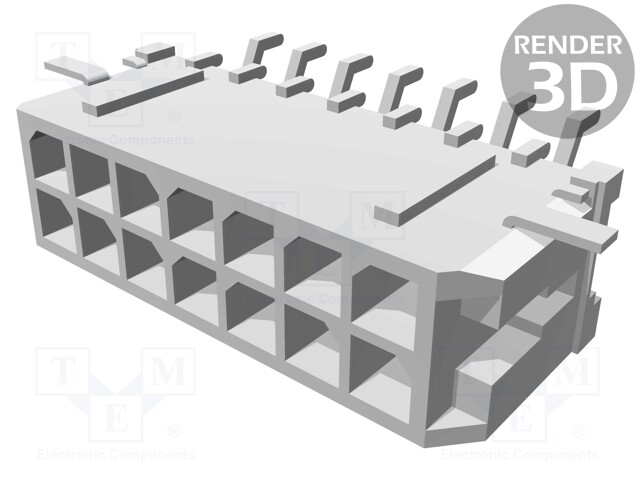 Socket; wire-board; male; Micro-Fit 3.0; 3mm; PIN: 14; SMT; 5A; 600V