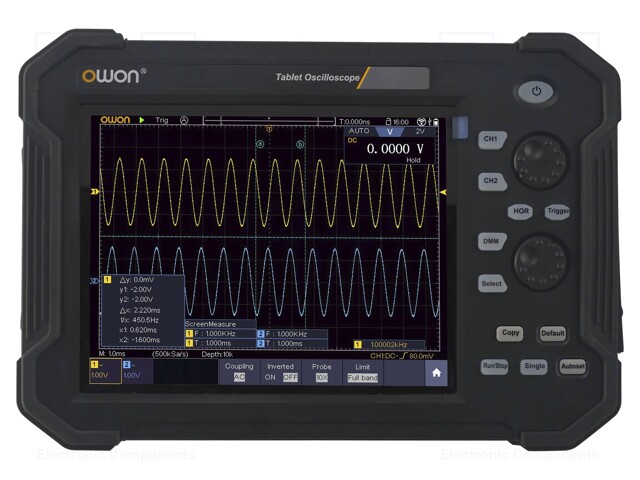 Handheld oscilloscope; 120MHz; TFT 8" (800x600),touch screen