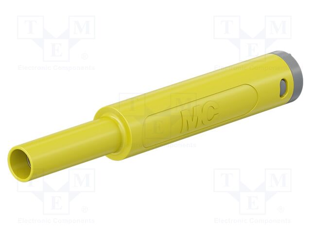 Connector: 4mm banana; socket; 32A; 1kV; yellow; nickel plated