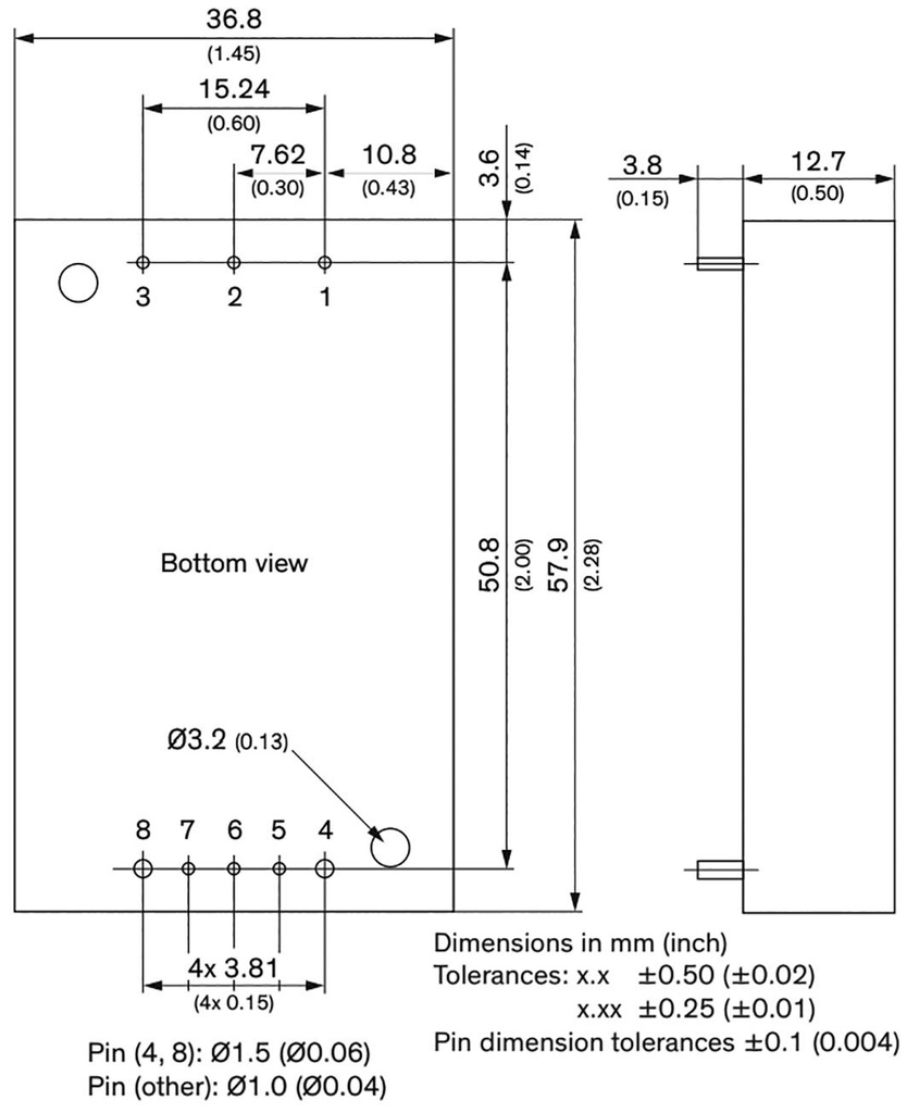 Converter: DC/DC; 60W; Uin: 9÷36V; Uout: 12VDC; Uout2: -12VDC; 51g