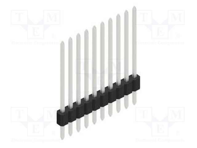 Connector: pin strips; pin header; male; PIN: 10; 1.27mm; THT; 1x10