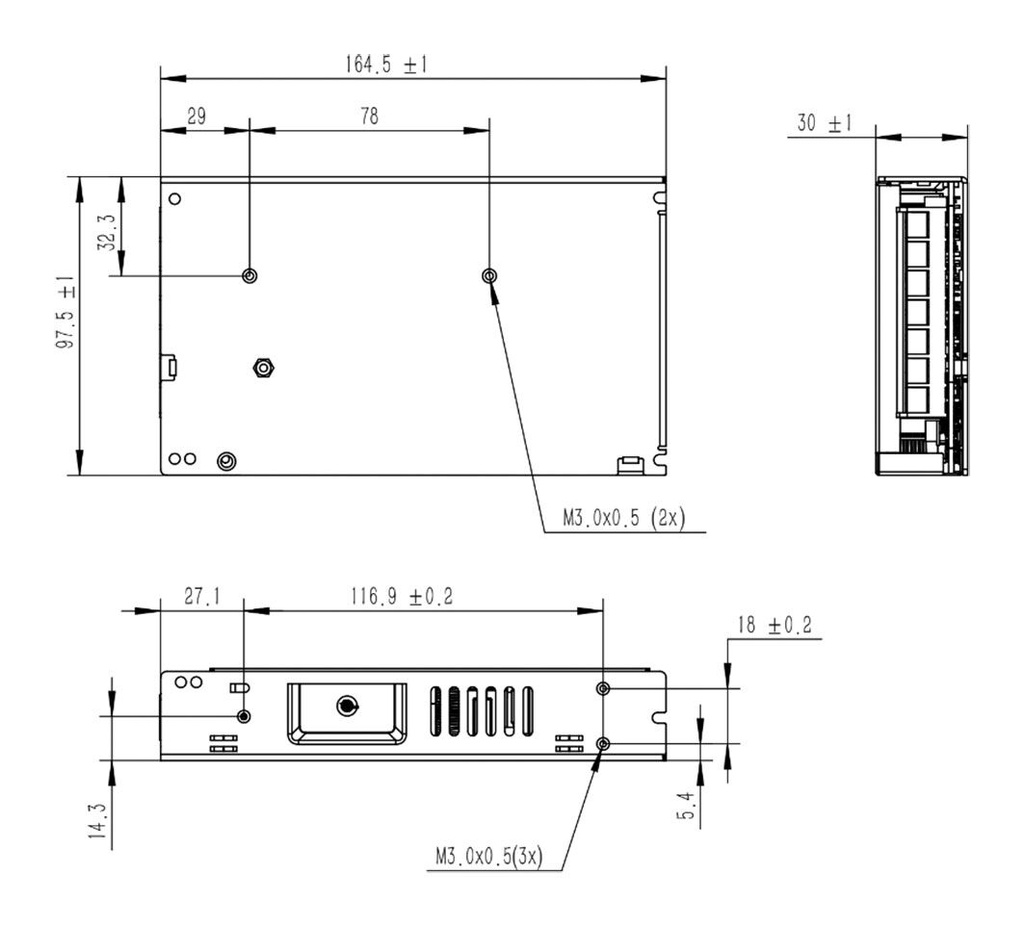 Power supply: switching; for building in; 200W; 15VDC; 13.3A; 91%