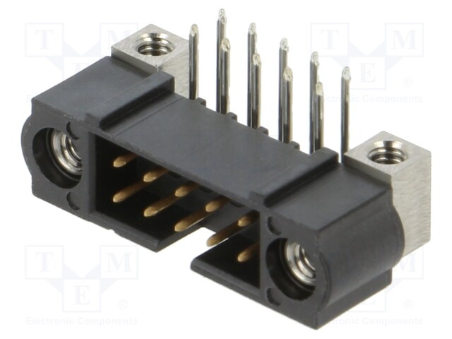 5+5 Pos. Male DIL Horizontal Throughboard Conn. Jackscrews
