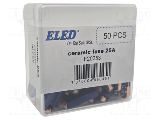 Fuse: fuse; 25A; 32VDC; ceramic,automotive; 6x25mm