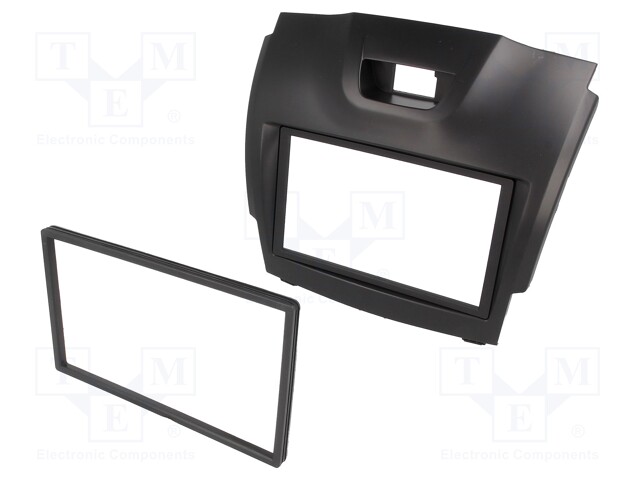 Radio mounting frame; Isuzu; 2 DIN; black