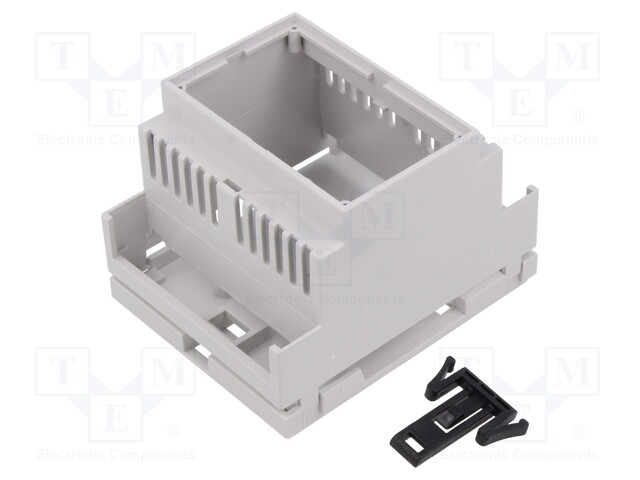 Enclosure: for DIN rail mounting; light grey; No.of mod: 4