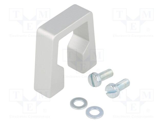 Handle; Mat: aluminium; grey; H: 40mm; L: 41mm; W: 12.2mm