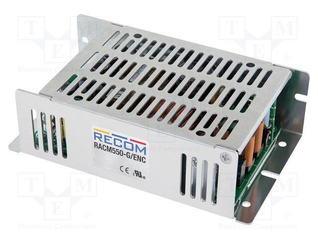 Power supply: switched-mode; for building in; 550W; 48VDC; RACM