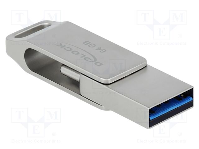 Pendrive; 64GB; R: 100MB/s; W: 46MB/s; silver; 0÷70°C