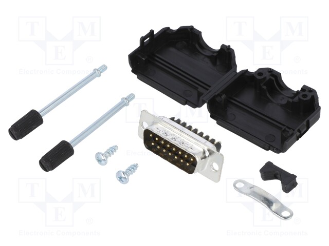 D-Sub; PIN: 15; male; unshielded; straight; screw terminal; UNC4-40