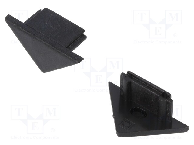 Cap for LED profiles; black; ABS; Application: TRIO10