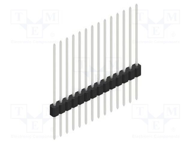 Connector: pin strips; pin header; male; PIN: 14; 1.27mm; THT; 1x14