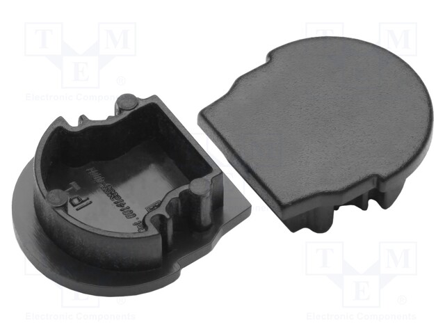 Cap for LED profiles; black; ABS; Application: UNI12