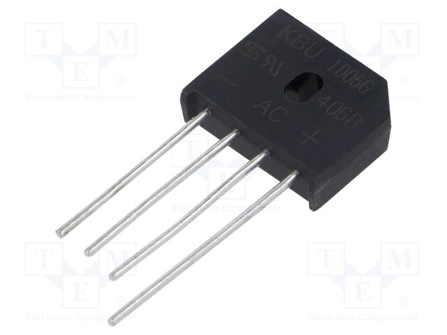 Bridge rectifier: single-phase; 10A; flat; THT