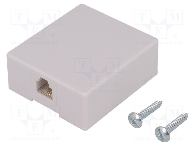 Socket; RJ11; Layout: 6p4c; surface-mounted,screw; H: 57mm; W: 50mm