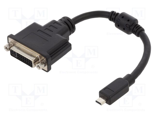 Adapter; DVI-I (24+5) socket,micro HDMI plug; 0.2m; black; 32AWG