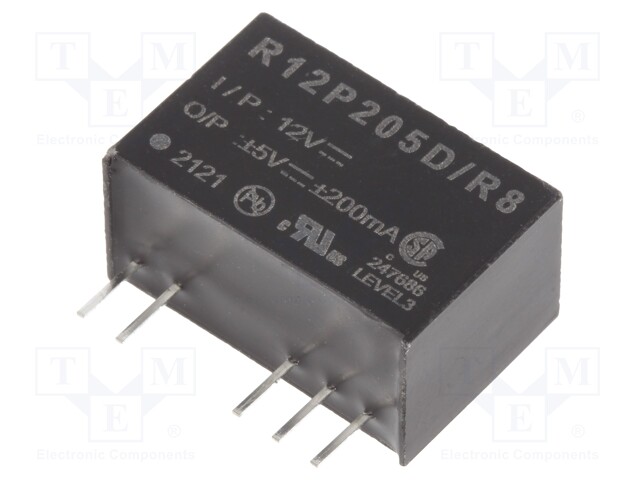 Converter: DC/DC; 2W; Uin: 10.8÷13.2V; Uout: 5VDC; Uout2: -5VDC; SIP7