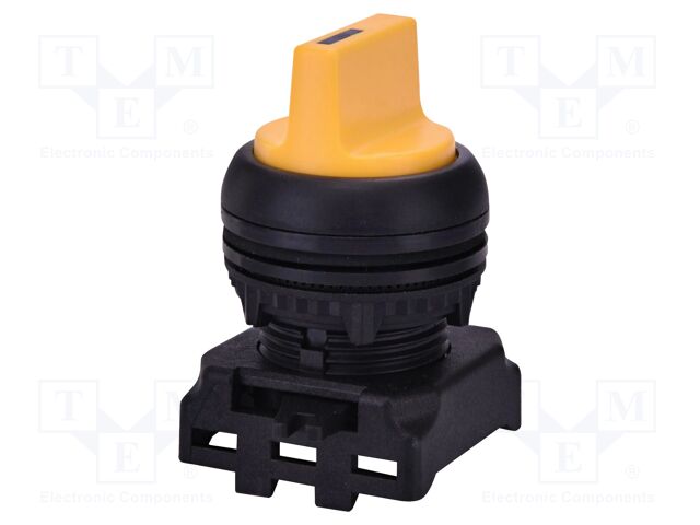 Switch: rotary; 22mm; yellow; IP65; E; Pos: 2; Ø22.5mm; -25÷65°C