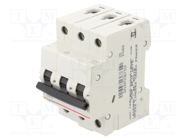 Circuit breaker; 400VAC; Inom: 20A; Poles: 3; Charact: B; 6kA; IP20