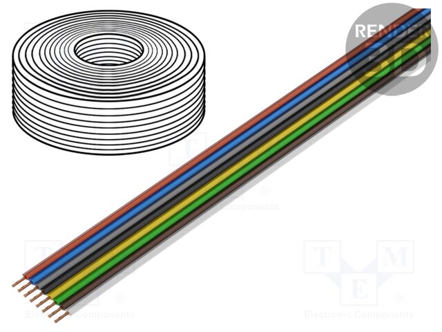 Wire: ribbon; stranded; 8x0,25mm2; 10m