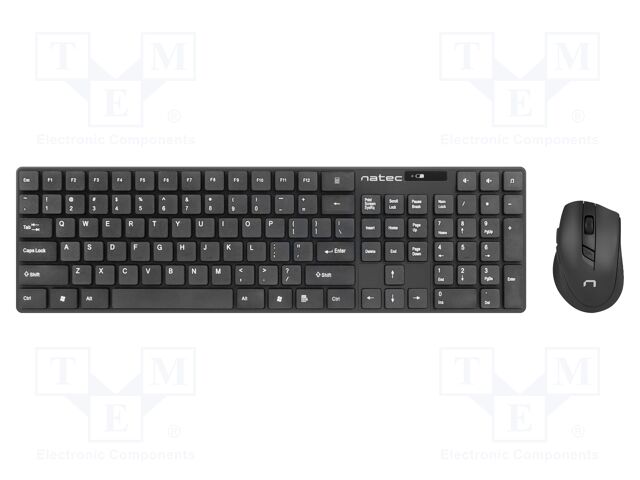 Office kit; black; USB A; wireless,US layout; No.of butt: 6; 10m