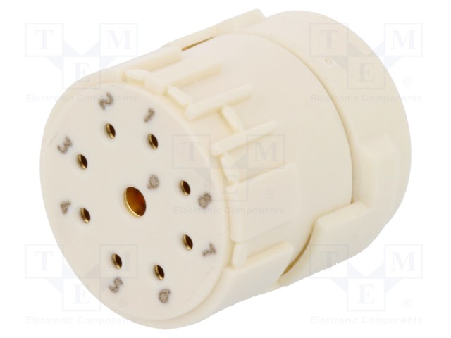 Connector: M23; PIN: 9(1+8); female; soldering; 200V; Inom 1: 20A