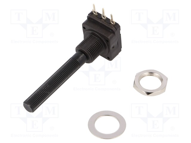 Potentiometer: shaft; single turn; 10kΩ; 200mW; THT; 6mm; plastic