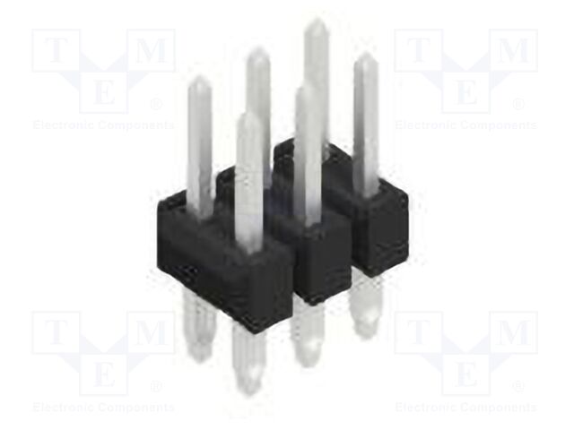 Connector: pin strips; pin header; male; PIN: 6; 2.54mm; THT; 2x3