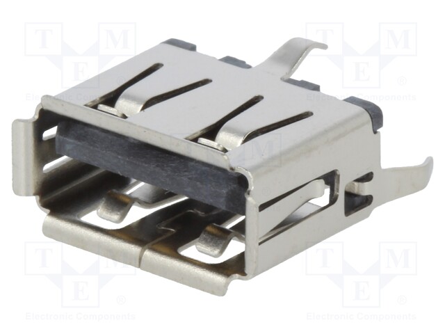 Socket; USB A; on PCBs; THT; PIN: 4; straight; USB 2.0; gold-plated