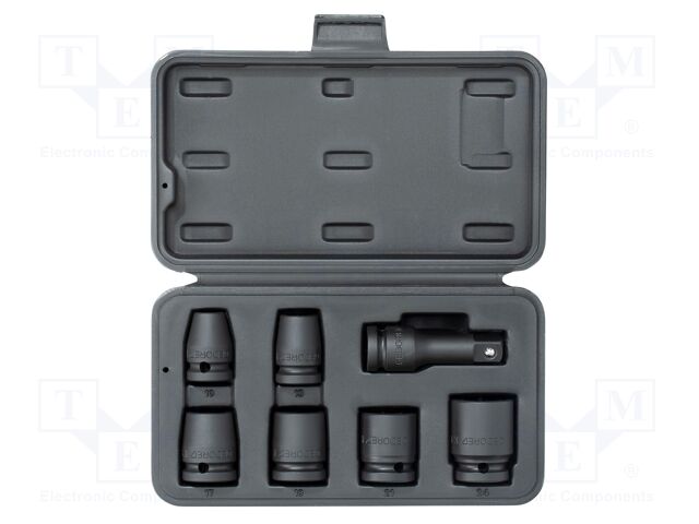Kit: adapter; power tools,screwdriver bits; impact; 1/2"; 7pcs.