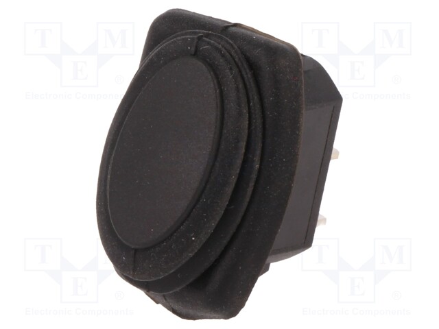 ROCKER; SPST; Pos: 2; OFF-ON; 10A/250VAC; black; IP65; none; 50mΩ