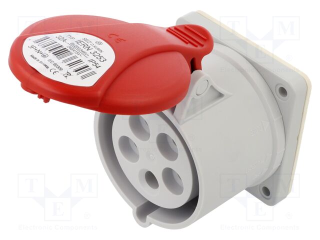 Connector: AC supply 3-phase; socket; female; 32A; 400VAC; IP54