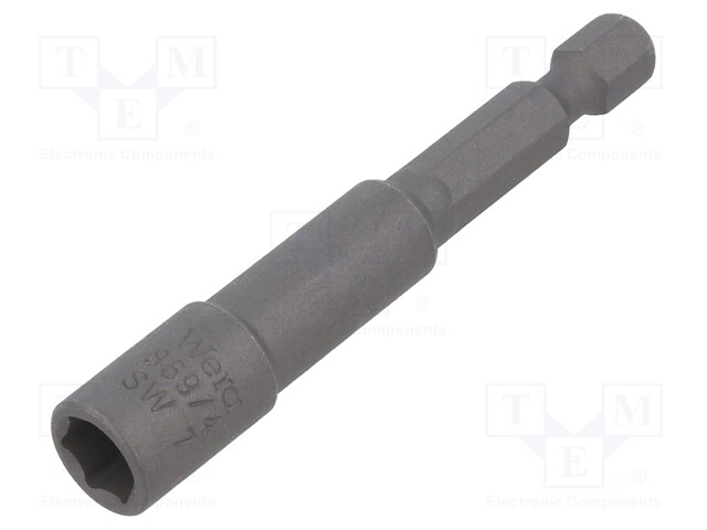 Holders for screwdriver bits; hex socket; Socket: HEX 7mm