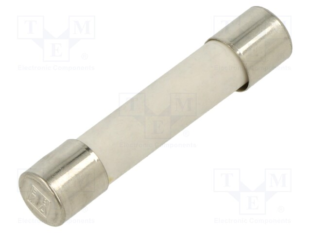 Fuse: fuse; ceramic,cylindrical; 6.3x32mm; brass; nickel plated