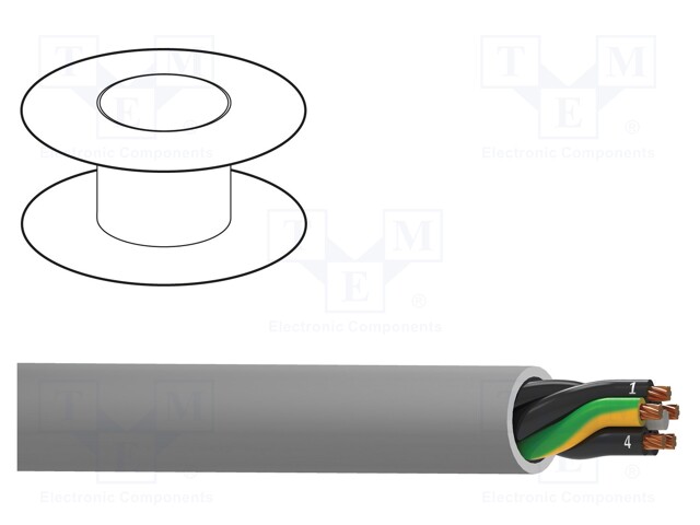 Wire; stranded; Cu; MACHFLEX 350YY; 8G1mm2; unshielded; grey; PVC