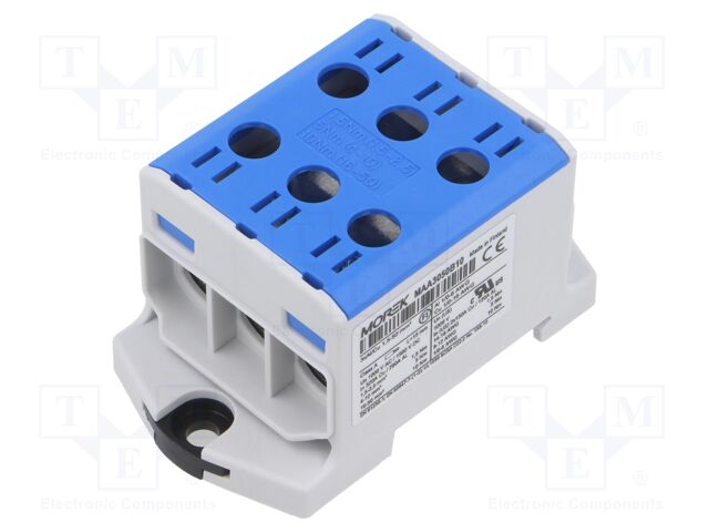 Splice terminal: distribution block; for DIN rail mounting