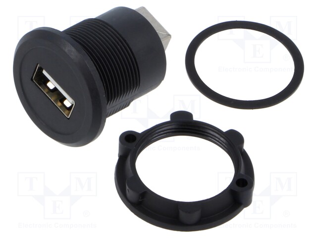 Adapter; USB A socket,USB B socket; USB 2.0; Thread: M22; 1÷10mm