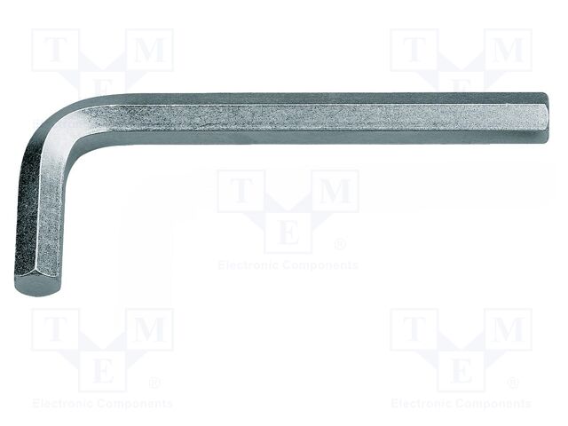 Wrench; hex key; 1/4"; Overall len: 92mm; tool steel